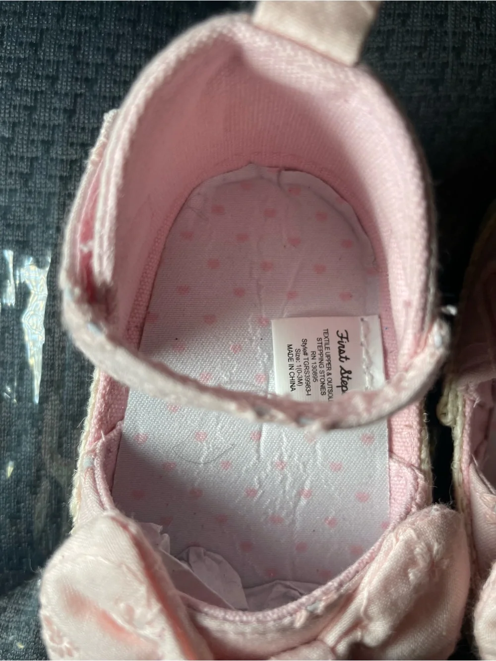 Carter's Light Pink Floral Bow Mary Jane Baby Shoes